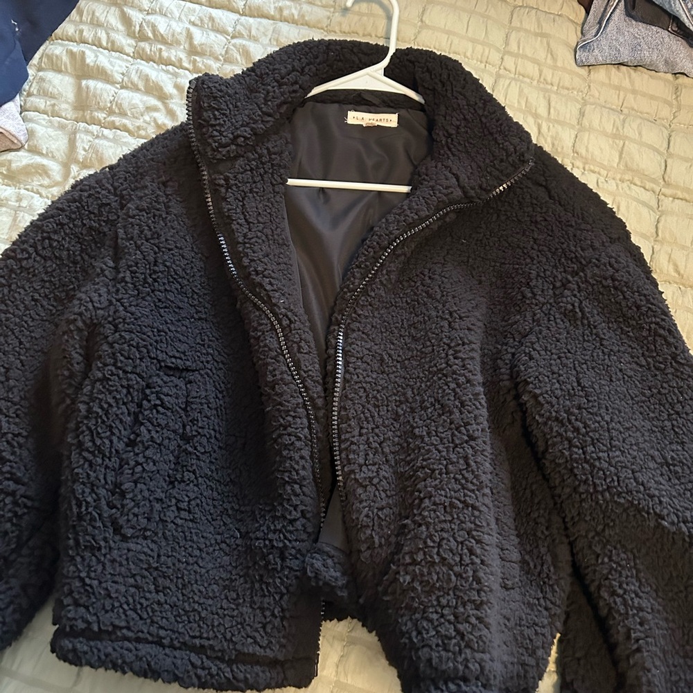 Women fleece crop jacket